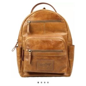 Rawlings Cognac Leather Backpack